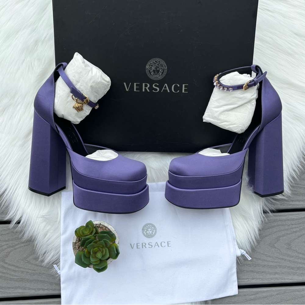 Versace Purple Platform Heels